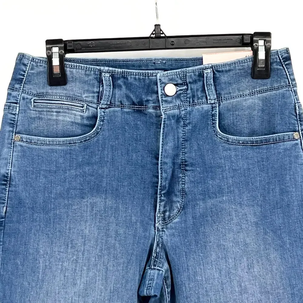 NYDJ Womens Cool Embrace Major Wide Leg Capri Jeans Size 8L Compass Blue NWT_4